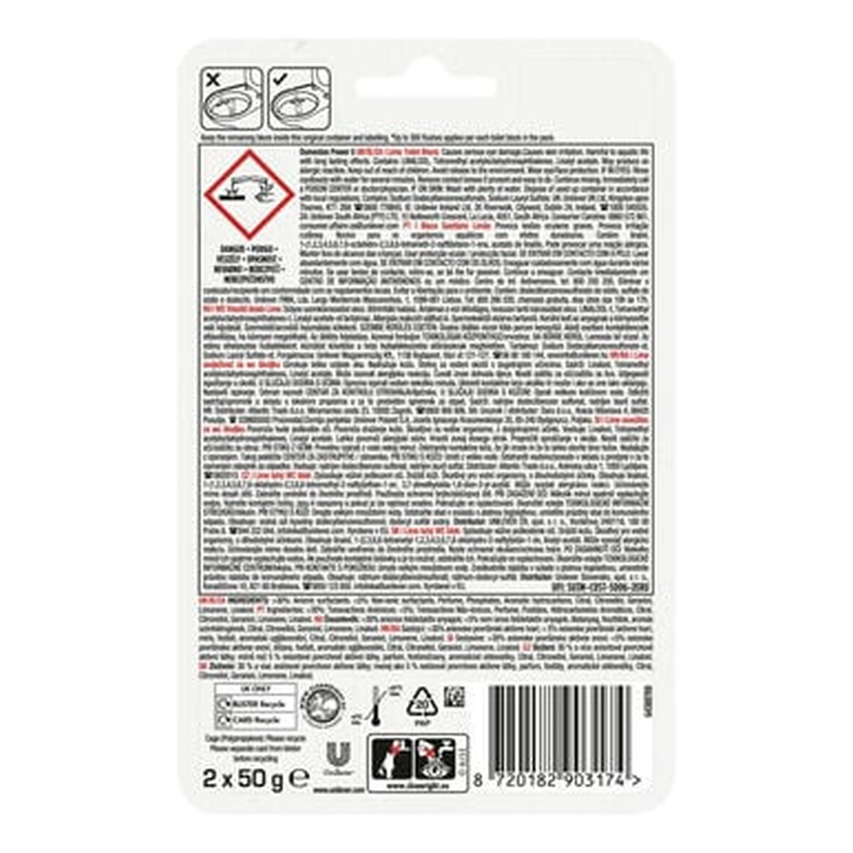 Domestos Power 5 Kostka WC Duo Zawieszka Lime