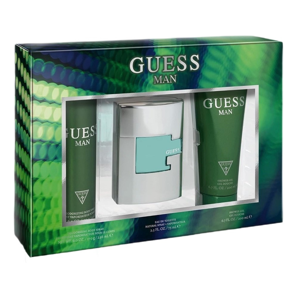 Guess Man Zestaw woda toaletowa spray 75ml + żel pod prysznic 200ml + dezodorant spray 226ml