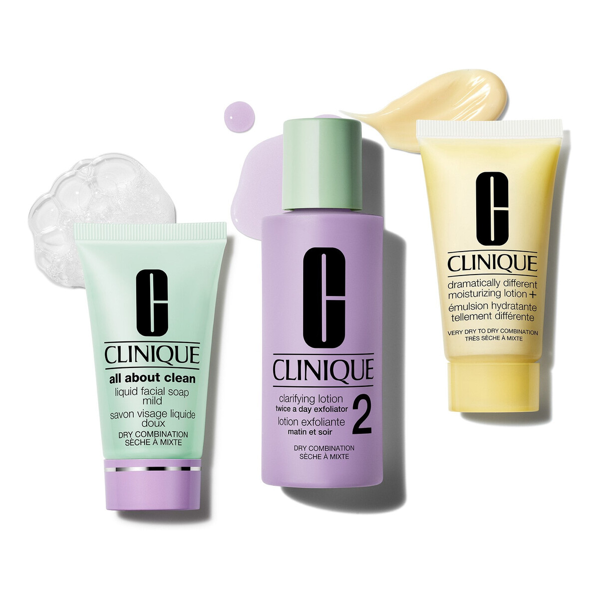 Clinique All About Clean Mydło do twarzy 30 ml + woda do twarzy 60 ml + płyn do twarzy 30ml