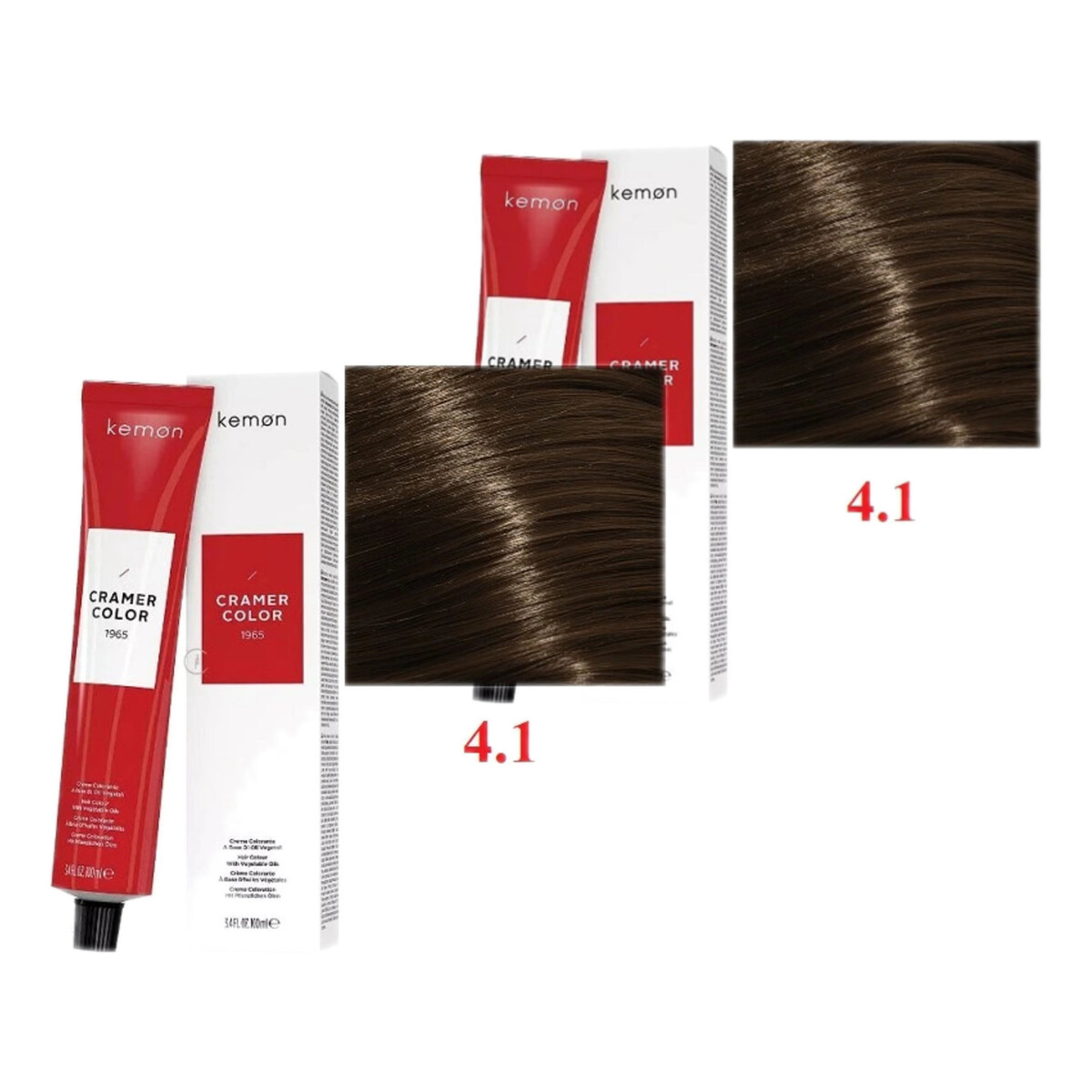 Kemon Cramer Color Kremowa farba do włosów Ash Brown 4.1 100mlx2