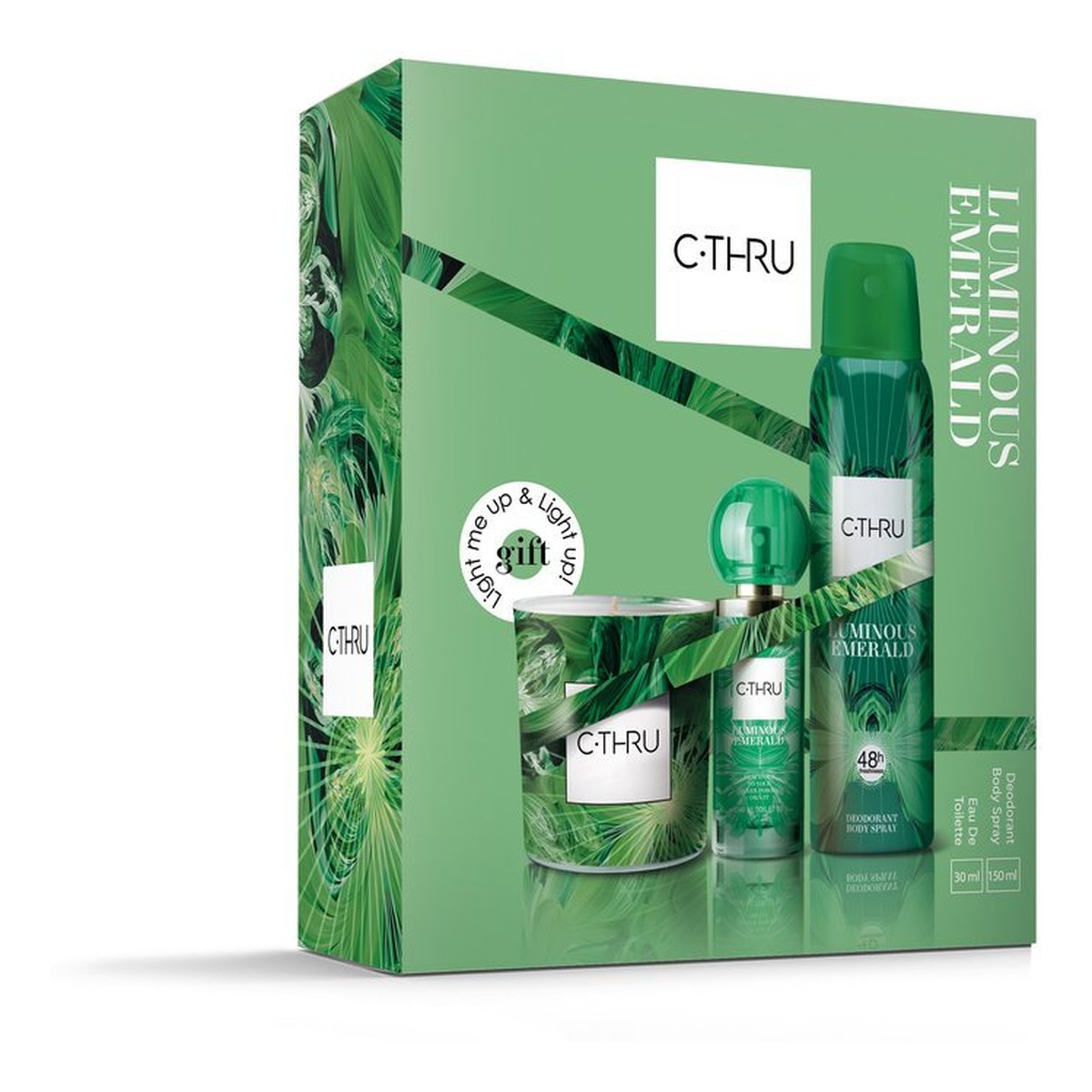 C-Thru Luminous Emerald Zestaw prezentowy Dezodorant spray 150ml + woda toaletowa 30 ml +świeca