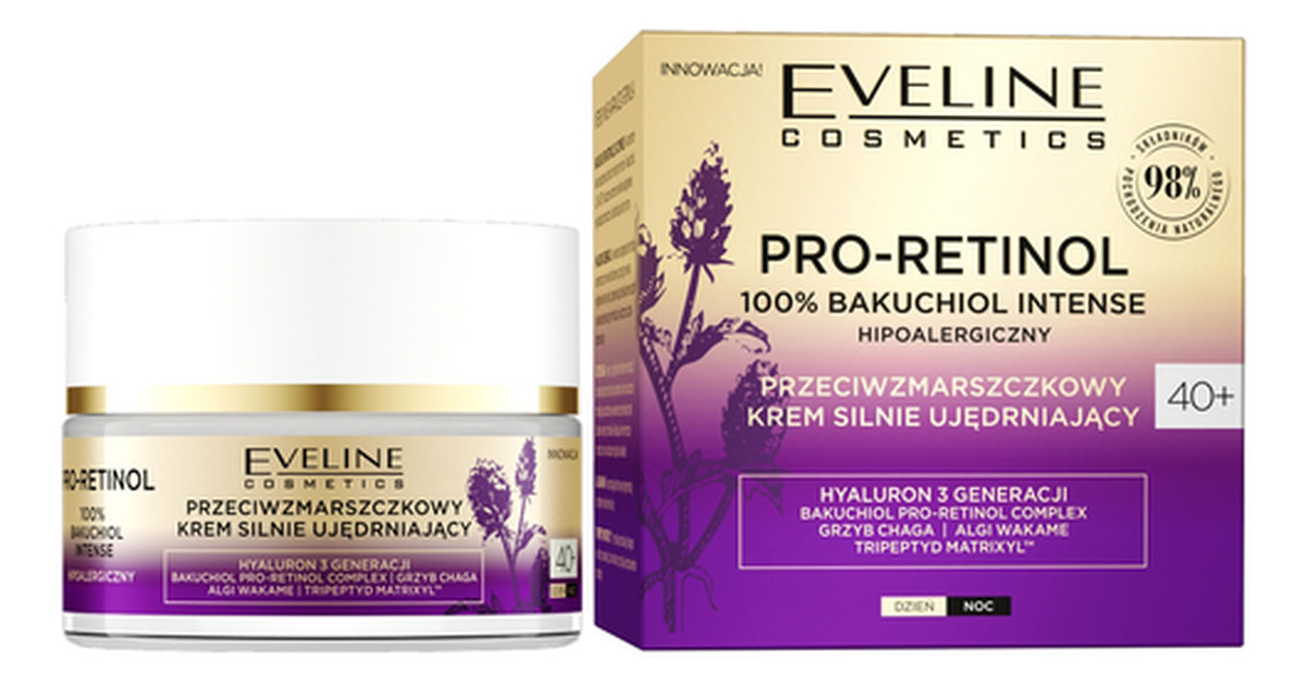 100% Bakuchiol Intense Przeciwzmarszczkowy Krem silnie ujędrniający na dzień i noc 40+