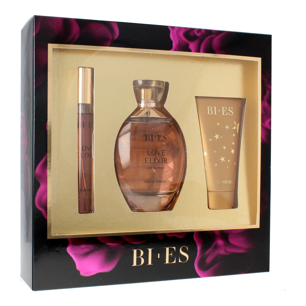 Bi-es Love Elixir Komplet (woda perfumowana 100ml+parfum 12ml+żel pod prysznic 50ml) 162ml