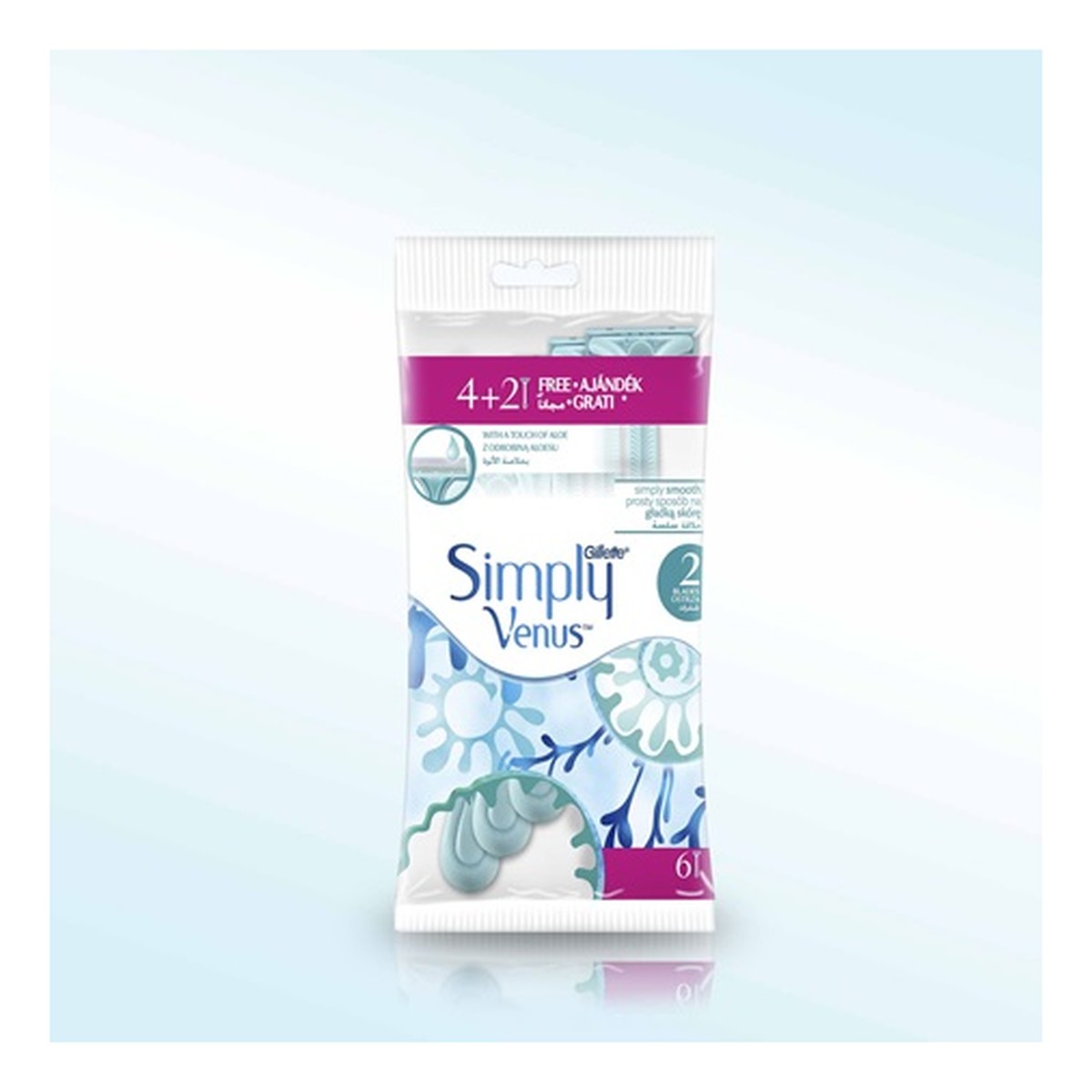 Gillette Simply Venus 2 Jednorazowe Maszynki 4szt.+2szt.