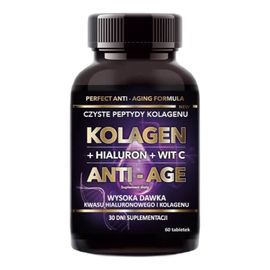 Kolagen + hialuron + witamina c anti-age suplement diety 60 tabletek