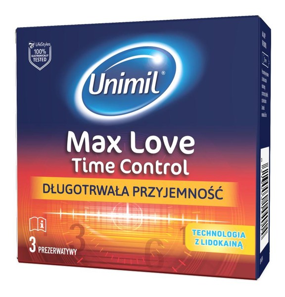 Max love time control nawilżane lateksowe prezerwatywy 3szt