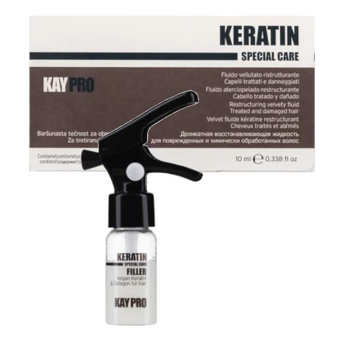 KayPro Keratin Filler Kuracja regenerującja z keratyną i kolagenem, 12x10ml