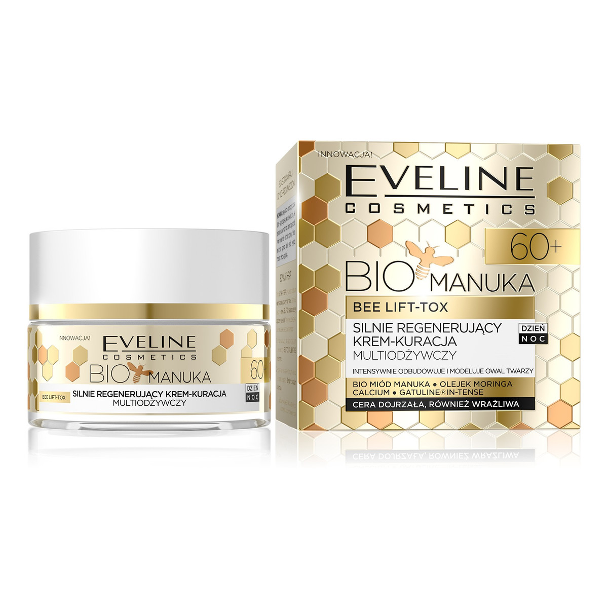 Eveline Bio Manuka 60+ Krem-kuracja silnie regenerujący multiodżywczy na dzień i noc 50ml