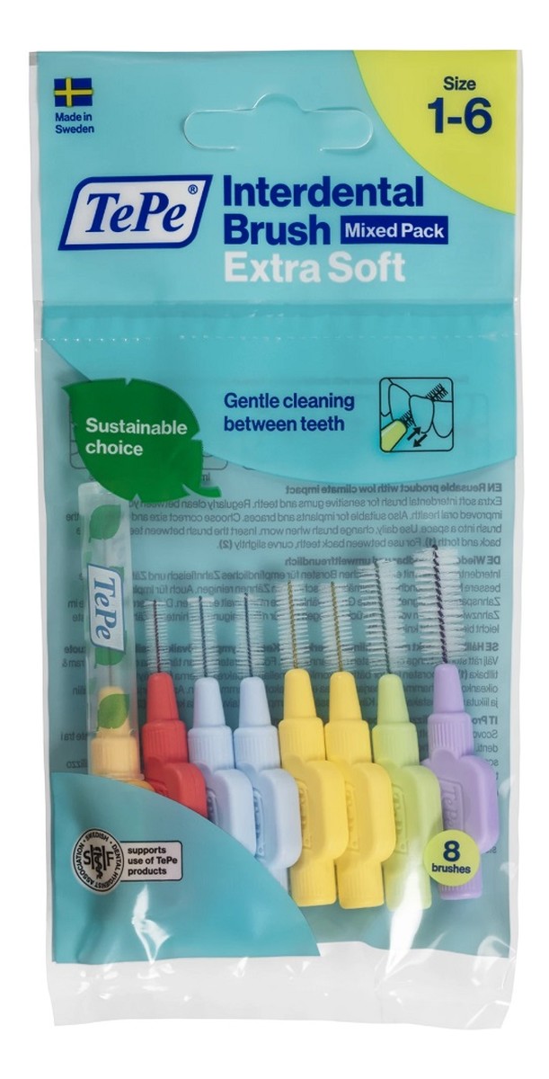 Extra soft mixed pack szczoteczki do przestrzeni międzyzębowych 0.45-1.1mm 8szt