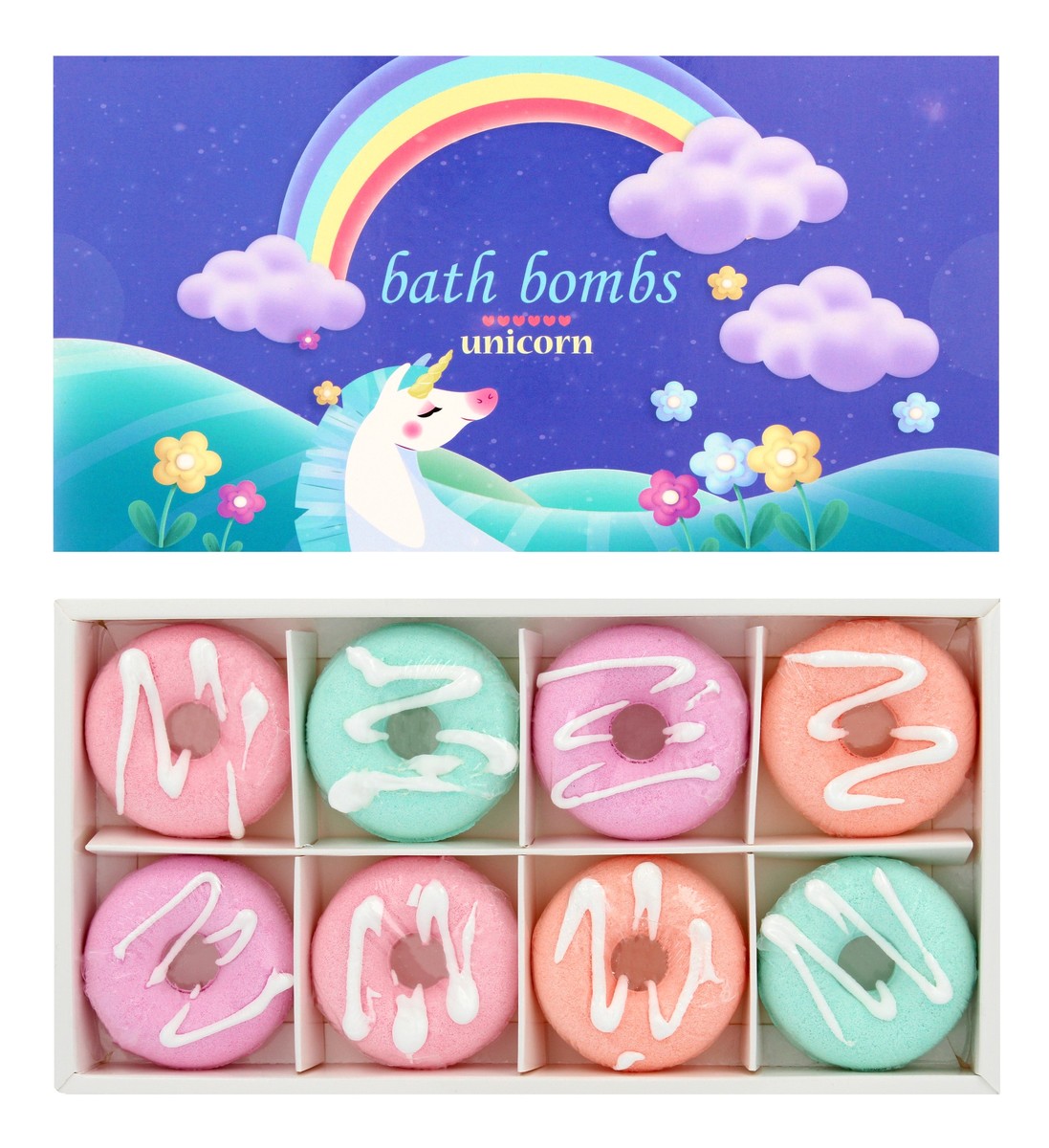 Zestaw Musujących Donutów do kąpieli Unicorn 8szt