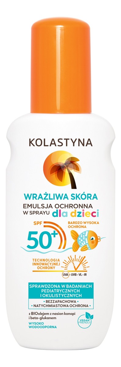 Emulsja ochronna do opalania w sprayu dla dzieci SPF 50+