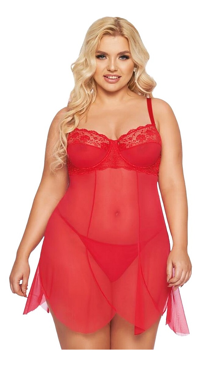 Carla romantyczna koszulka ze stringami red xl