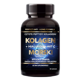 Kolagen morski + hialuron + witamina c 500 mg suplement diety 90 tabletek