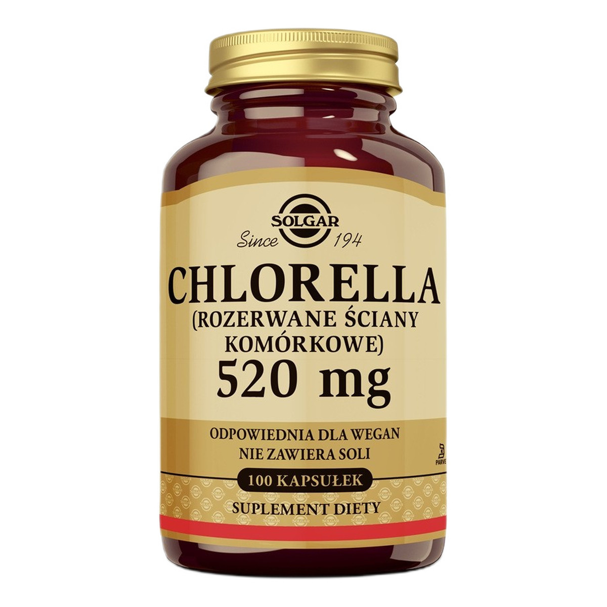 Solgar Chlorella 520mg suplement diet 100 kapsułek