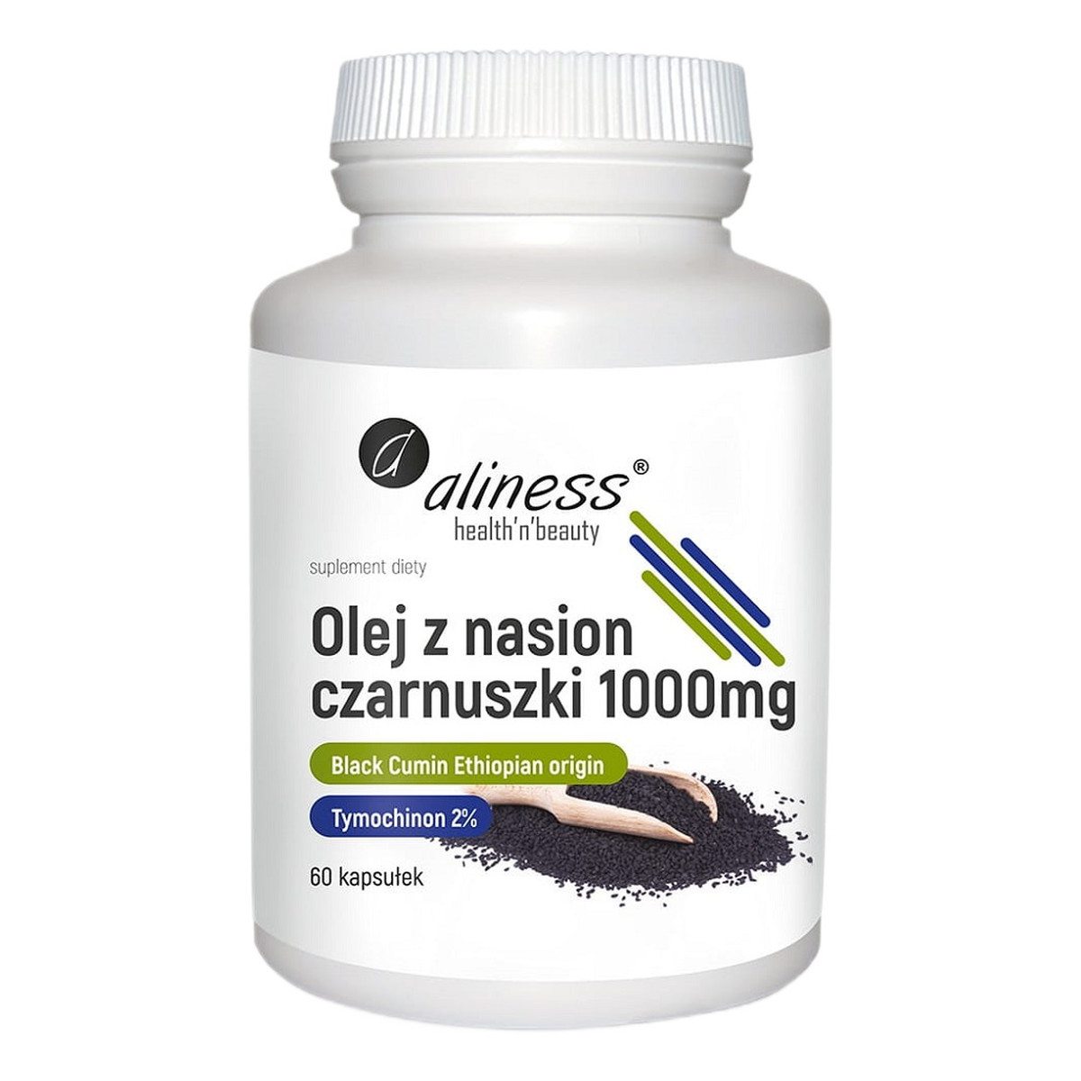 Aliness Aliness_olej z nasion czarnuszki 2% 1000 mg suplement diety 60 kapsułek