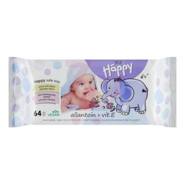 Chusteczki nasączone dla dzieci Baby Happy Allantoin + Vit. E 64 sztuki