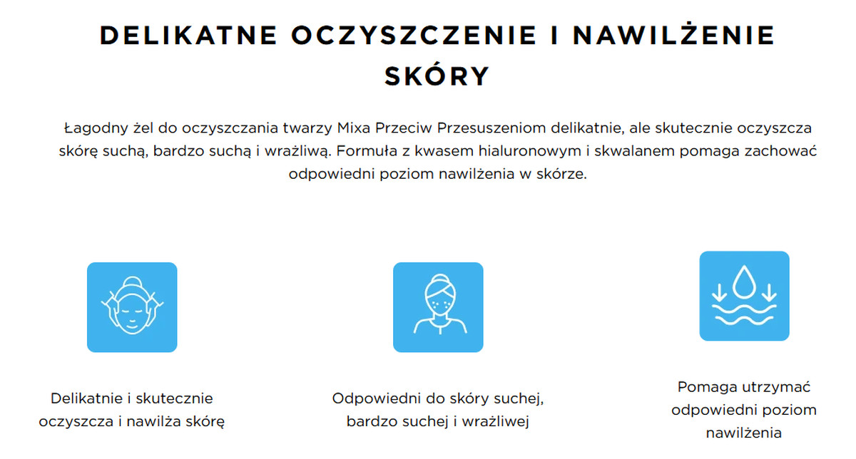 Żel do mycia twarzy przeciw przesuszeniom kwas hialuronowy + skwalan 150ml