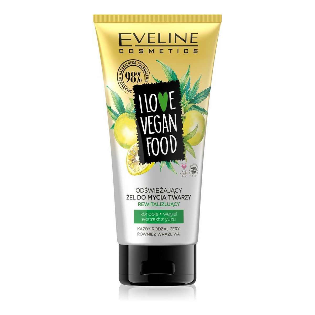 Eveline I Love Vegan Food Żel do mycia twarzy odświeżający i rewitalizujący 150ml
