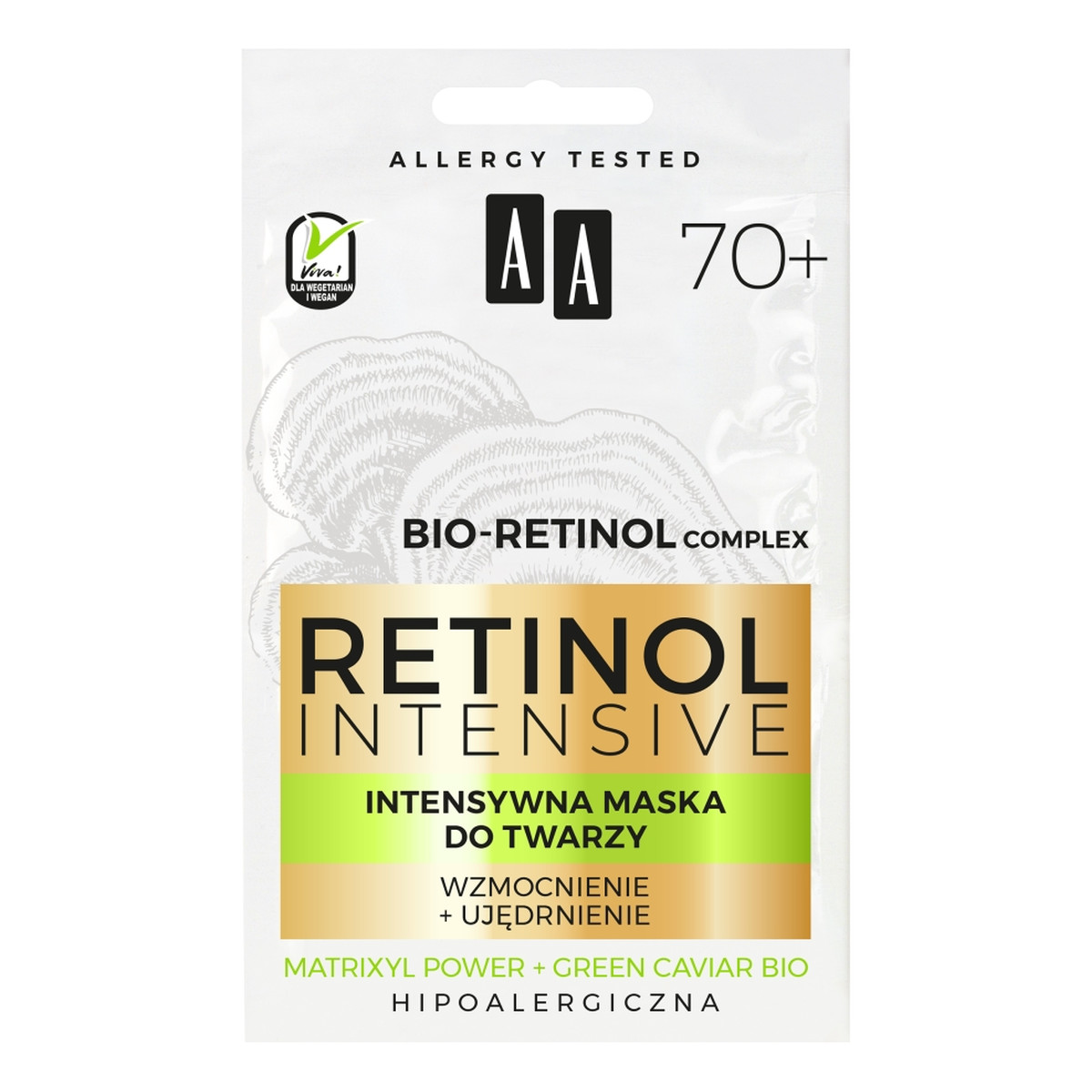 AA Retinol Intensive 70+ Intensywna maska wzmocnienie + ujędrnienie 2x5ml