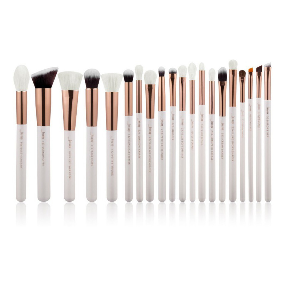 JESSUP Zestaw 20 Pędzli T225 White/Rose Gold