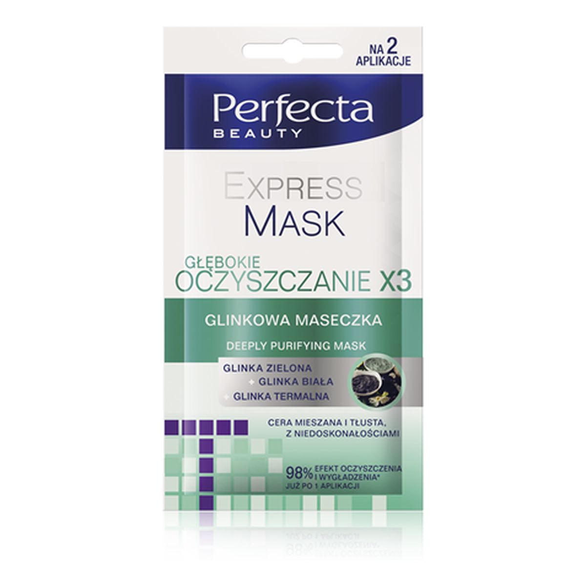 Perfecta Beauty Express Mask Glinkowa Maseczka Głębokie Oczyszczenie x3