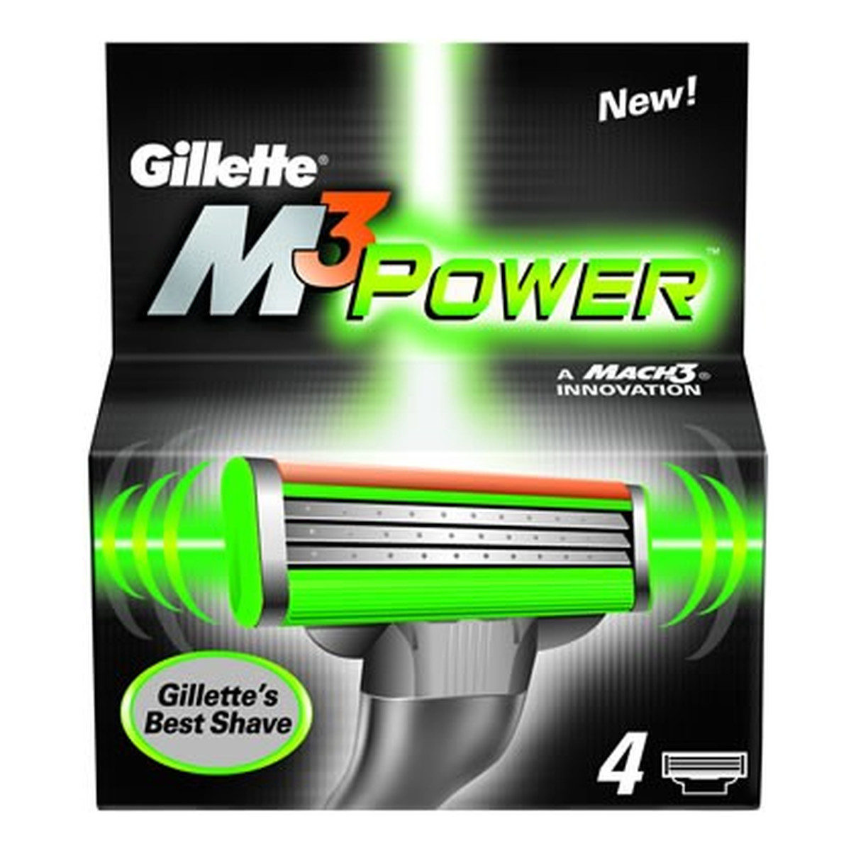 Gillette Power Mach3 Wkłady Do Maszynki 4szt.