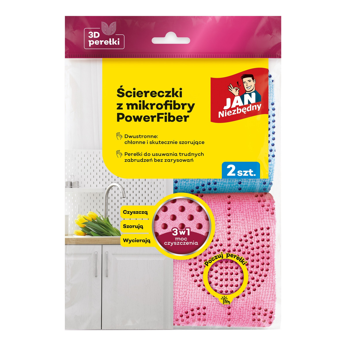Jan Niezbędny Ściereczki z mikrofibry PowerFiber 2 szt.