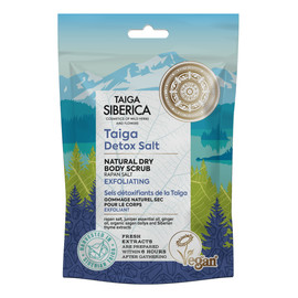 Wegański, złuszczający suchy peeling do ciała z detoksykującą solą z Tajgi