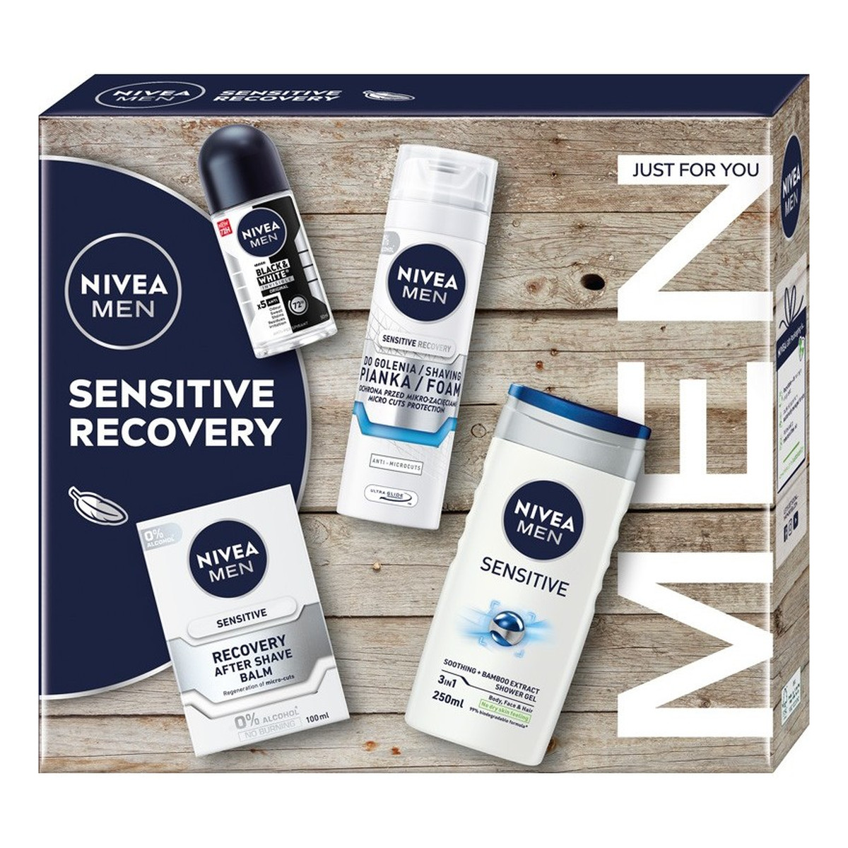 Nivea Men Sensitive Recovery Zestaw pielęgnacyjny do ciała dla mężczyzn 200ml