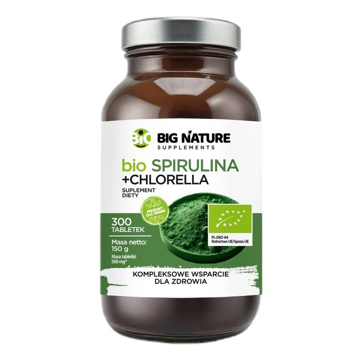 Big Nature Bio spirulina + chlorella suplement diety 300 tabletek