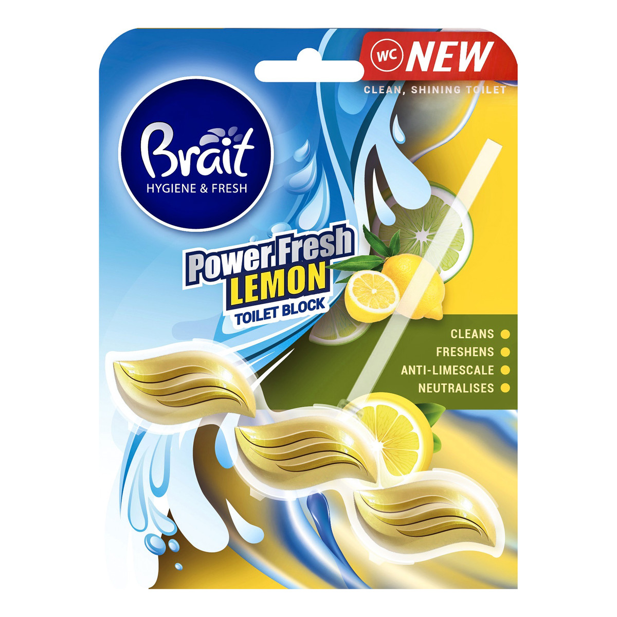 Brait Hygiene & Fresh Kostka do WC Power Fresh Lemon 39g