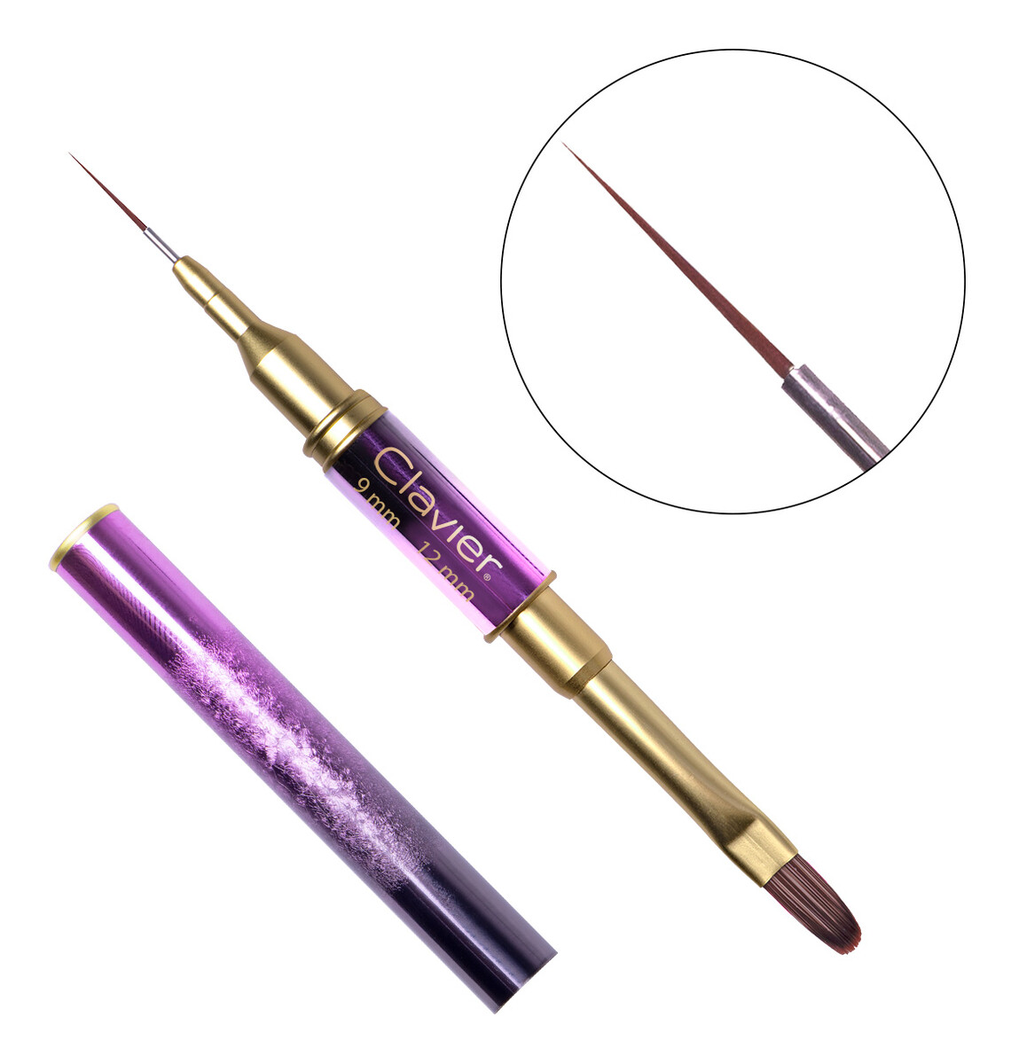 Pędzelek dwustronny 2w1 do zdobień i żelu #11