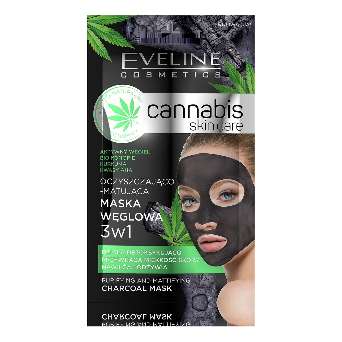 Eveline Cannabis Skin Care Maska węglowa 3w1 7ml