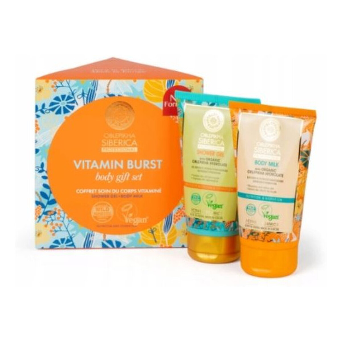 Oblepikha C-Berrica Zestaw kosmetyków do pielęgnacji ciała Żel pod prysznic Vitamin Burst + Mleczko do ciała