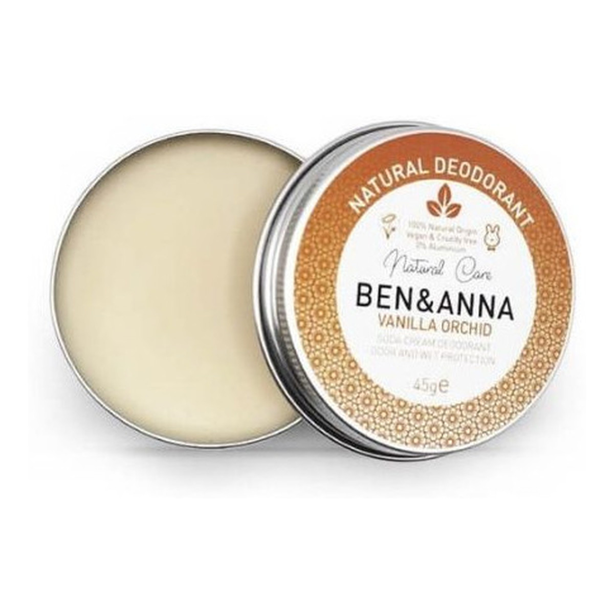 Ben&Anna Natural Deodorant naturalny dezodorant w kremie w aluminiowej puszce Vanilla Orchid 45g
