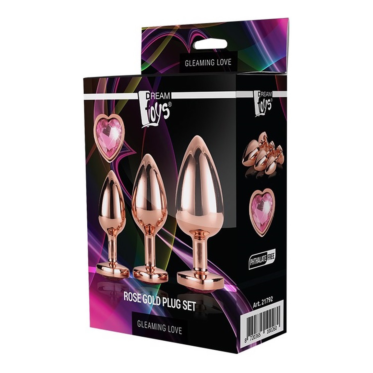 Dream Toys Gleaming love rose gold plug set korek analny 3szt.