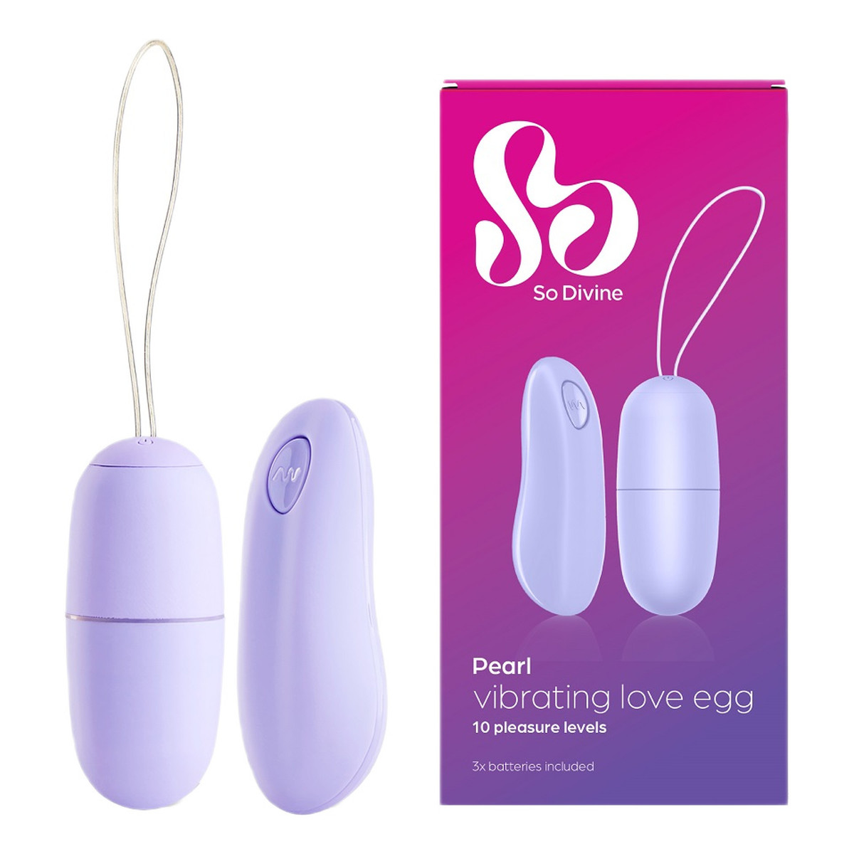 So Divine Pearl remote control love egg zdalnie sterowany wibrator jajko purple