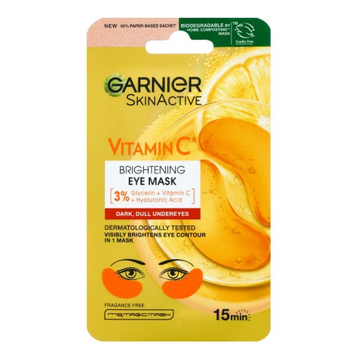 Garnier Skin active rozświetlające płatki pod oczy-3% vitamin c 5g