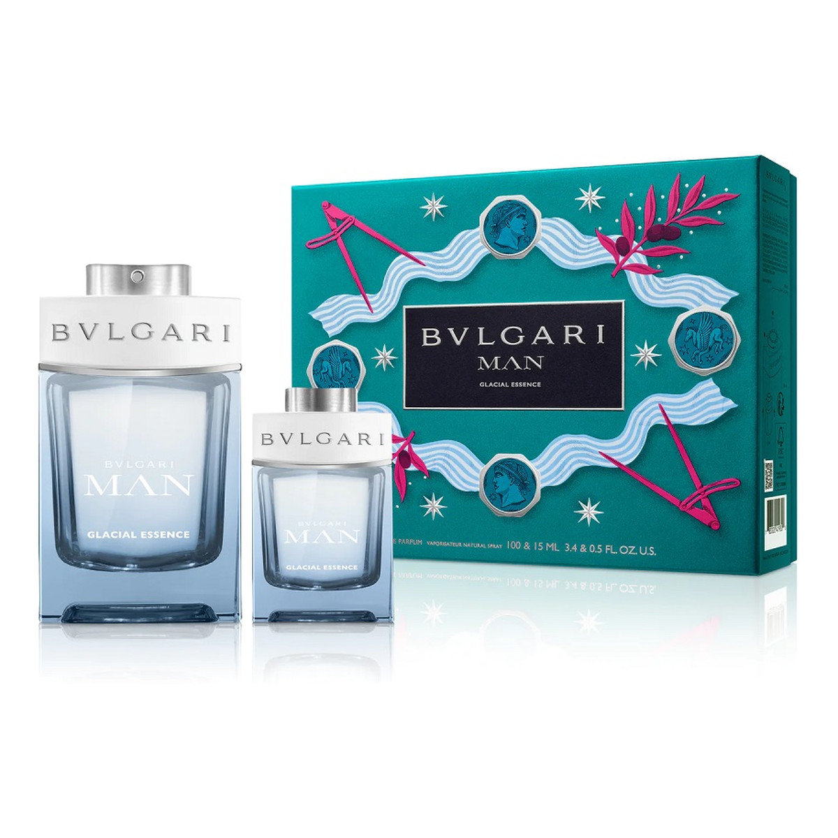 Bvlgari Man Glacial Essence Zestaw woda perfumowana spray 100ml + woda perfumowana spray 15ml