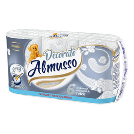 Decorato Papier toaletowy 3-warstowy Biało-szary 1op.-6szt.