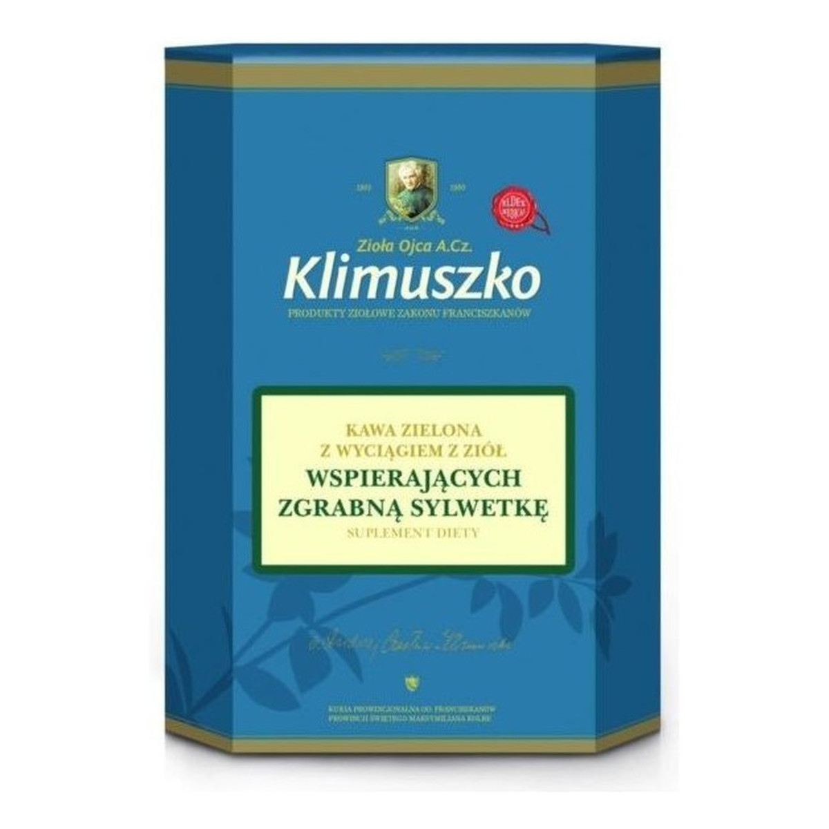 Zioła Ojca Klimuszko Kawa Naturalna Zielona z dodatkiem ziół wspomagających odchudzanie 200g