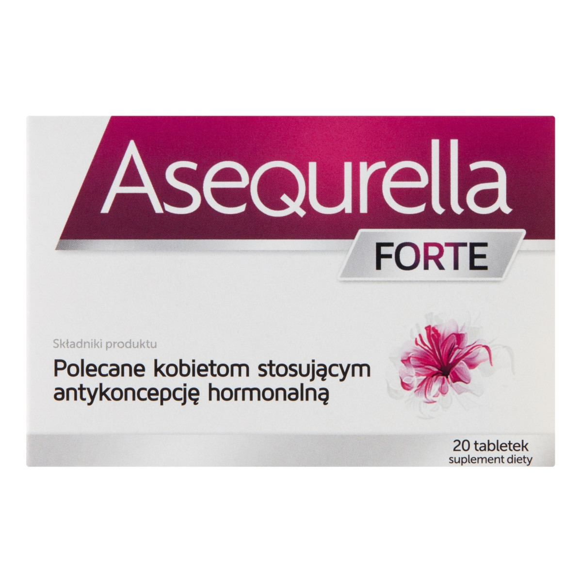 Asequrella Forte Suplement diety wspomagający organizm przy stosowaniu antykoncepcji hormonalnej 20 tabletek