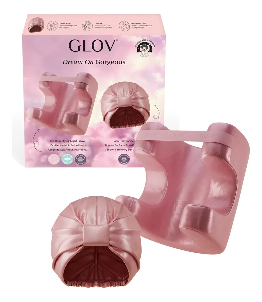 Zestaw satynowy czepek do włosów + upiększająca poduszka nocna