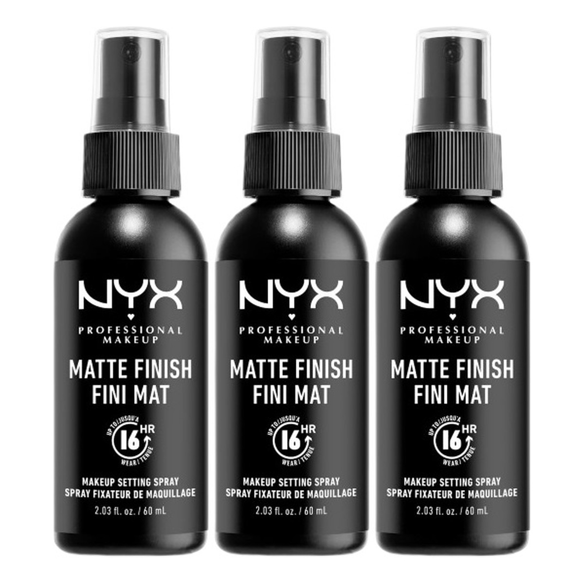 NYX Professional MakeUp Matte Setting Spray Trio Zestaw utrwalaczy do makijażu 3x60ml 180ml