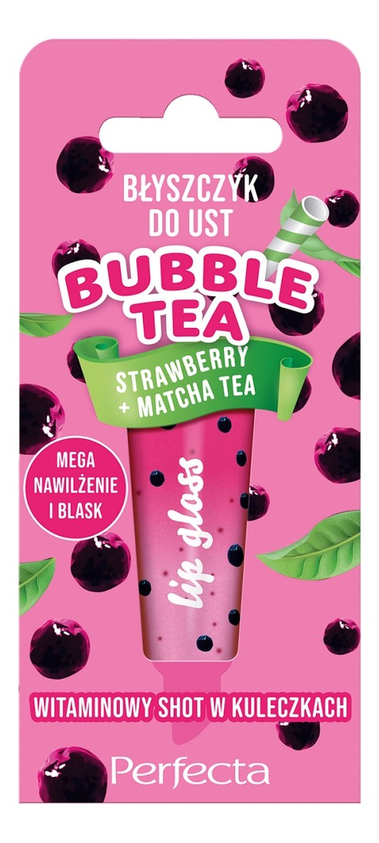 Bubble tea błyszczyk do ust strawberry + matcha tea 10g