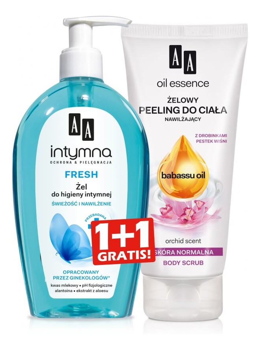 Intymna Płyn do higieny intymnej Fresh + Oil Essence żelowy peeling do ciała