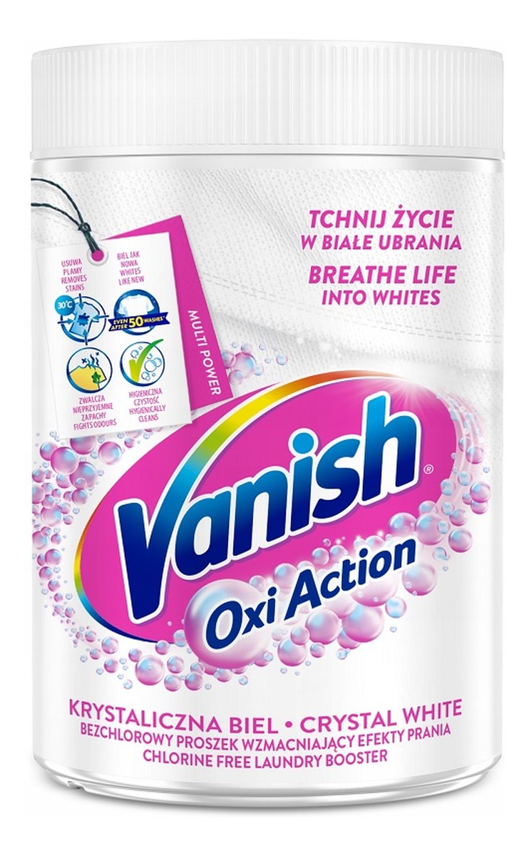 Oxi action odplamiacz do białych tkanin w proszku