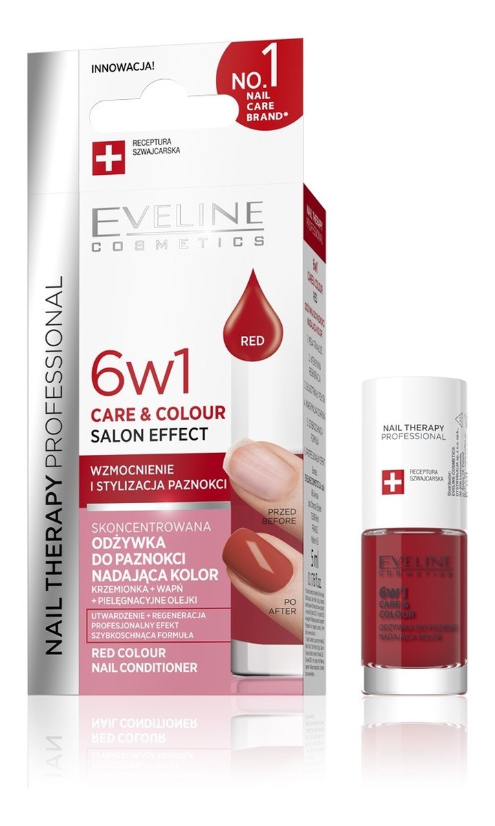 Nail therapy professional odżywka do paznokci nadająca kolor care&colour 6w1-red