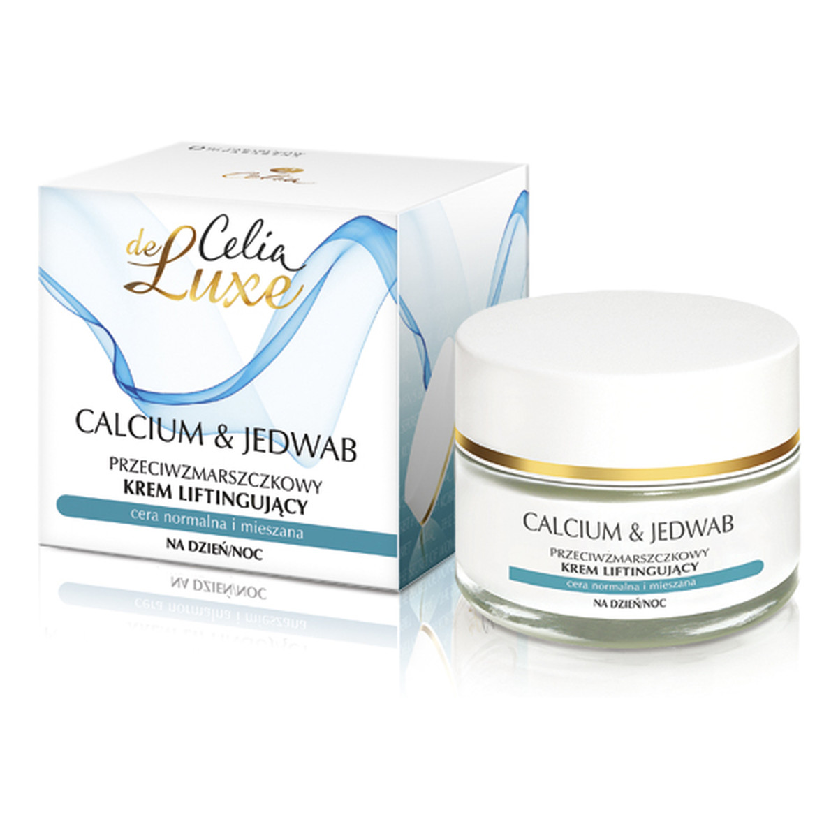 Celia Calcium & Jedwab De Luxe Przeciwzmarszczkowy Krem Do Twarzy Liftingujący Dzień/Noc Cera Normalna Mieszana 50ml