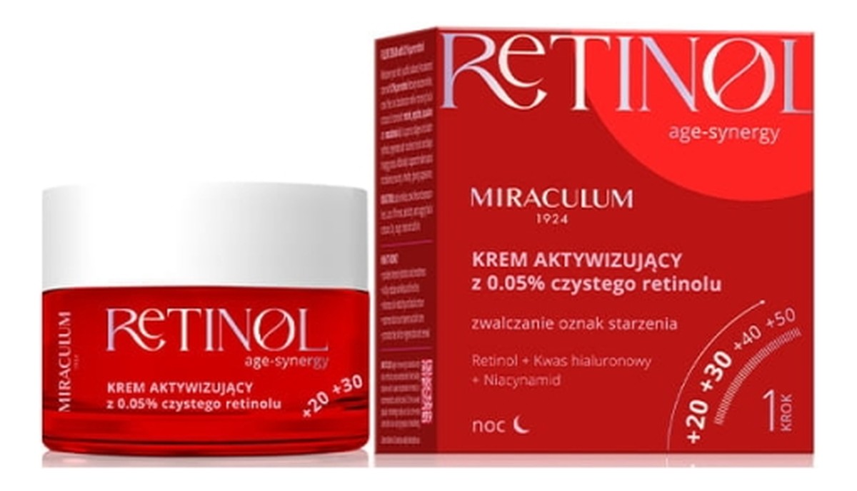 Krem aktywizujący do twarzy na noc z 0.05% czystego retinolu